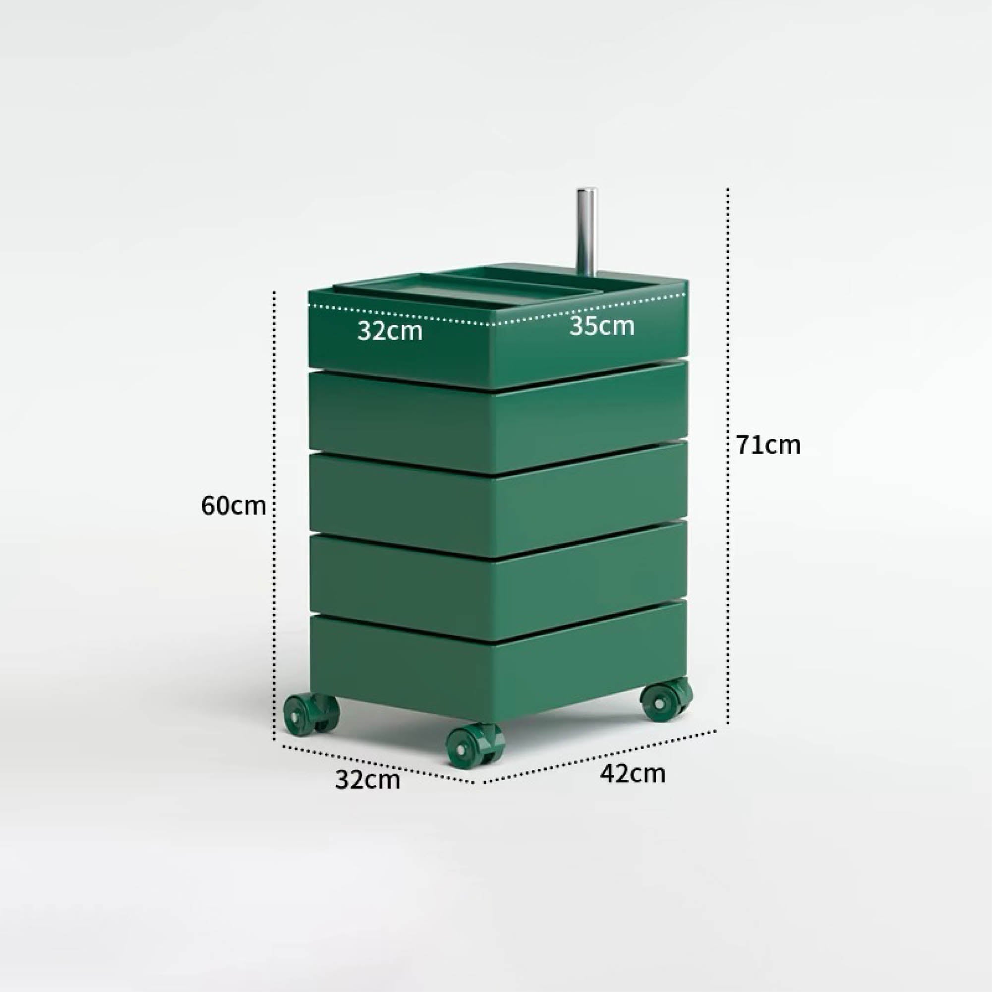 TOBI Mobile Storage Cabinet with Wheels (5 Tier)