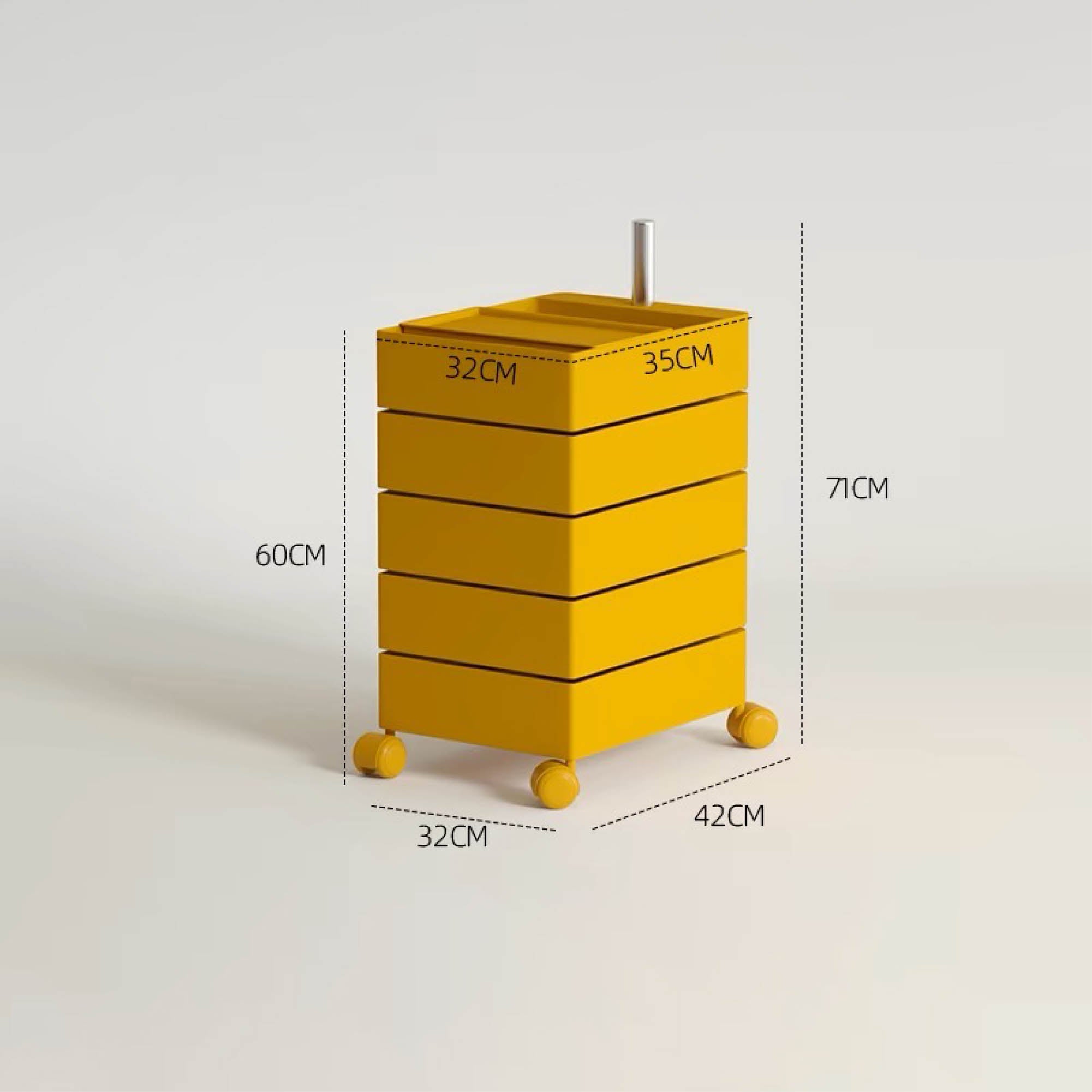 TOBI Mobile Storage Cabinet with Wheels (5 Tier)