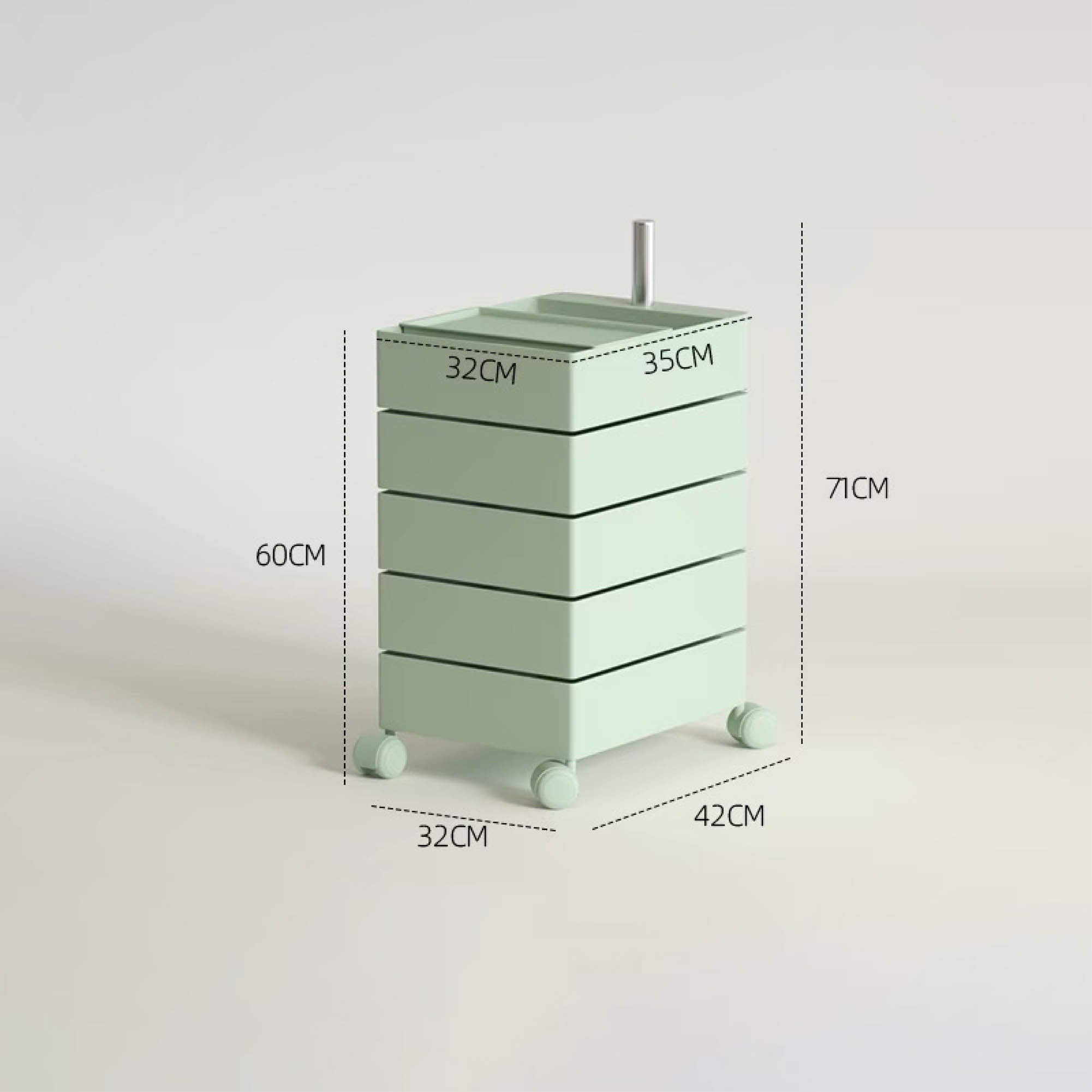 TOBI Mobile Storage Cabinet with Wheels (5 Tier)