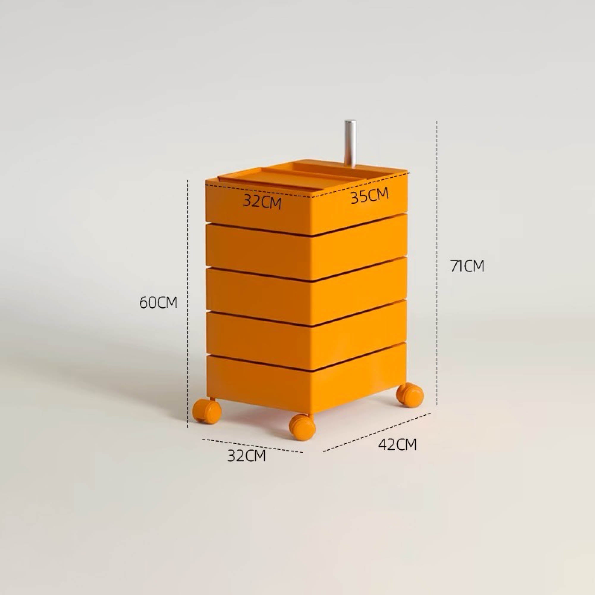 TOBI Mobile Storage Cabinet with Wheels (5 Tier)