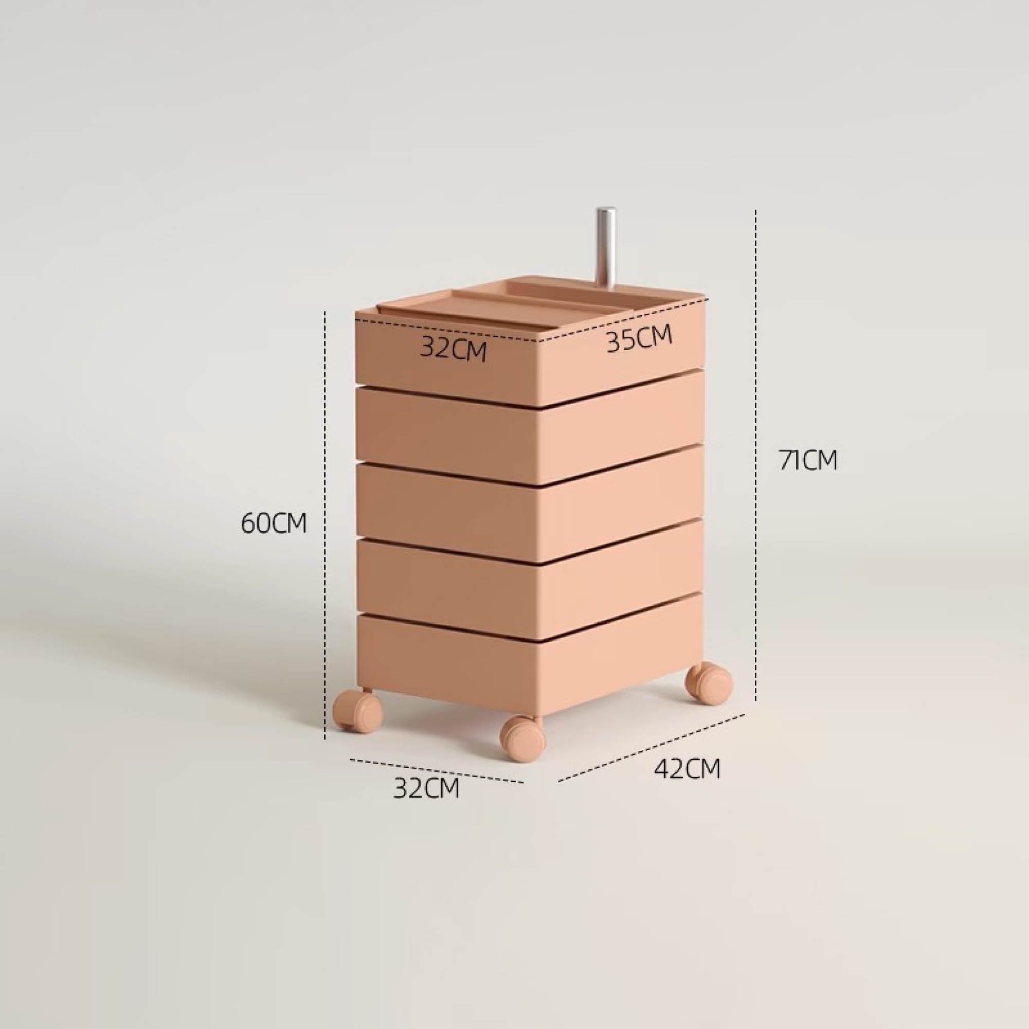 TOBI Mobile Storage Cabinet with Wheels (5 Tier)
