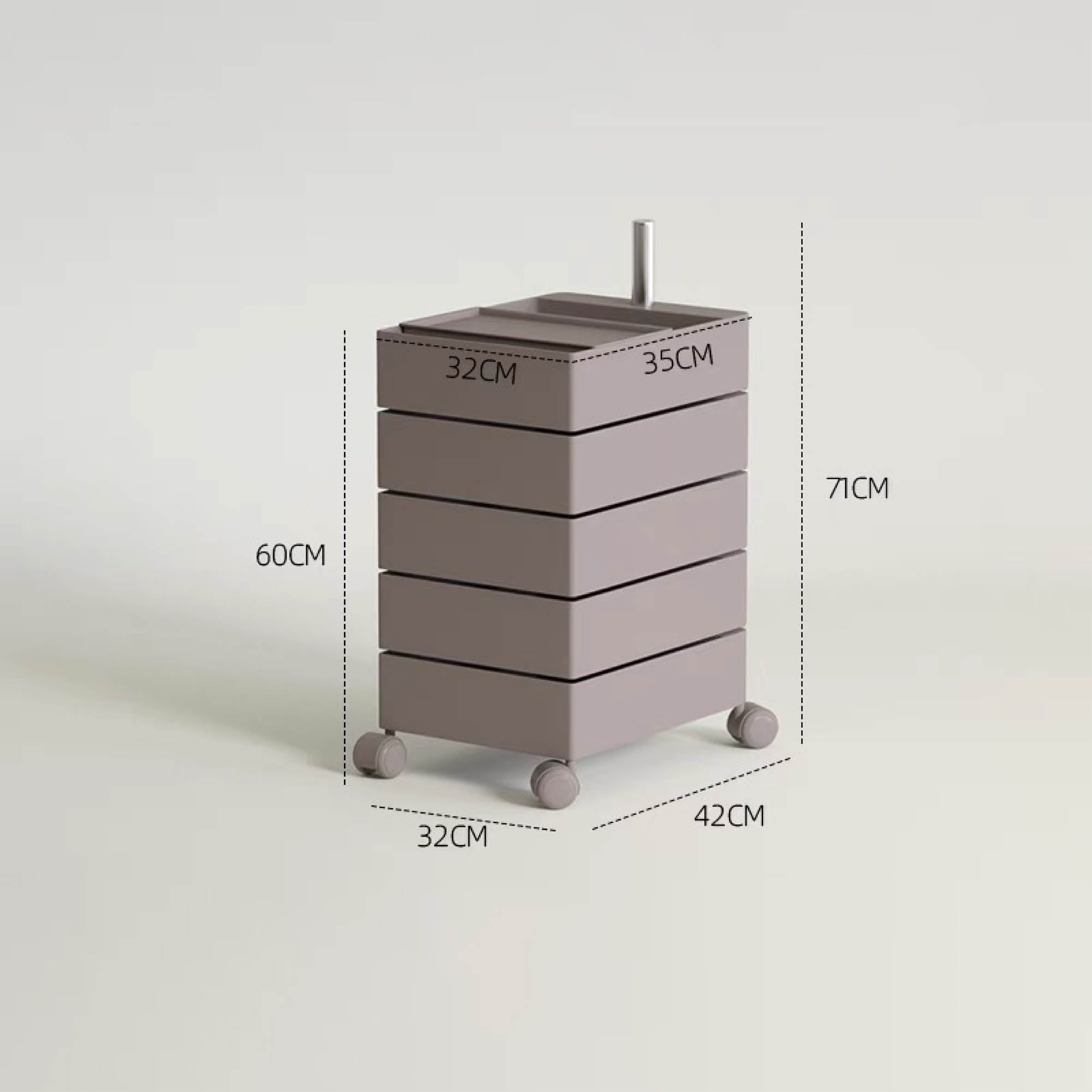 TOBI Mobile Storage Cabinet with Wheels (5 Tier)