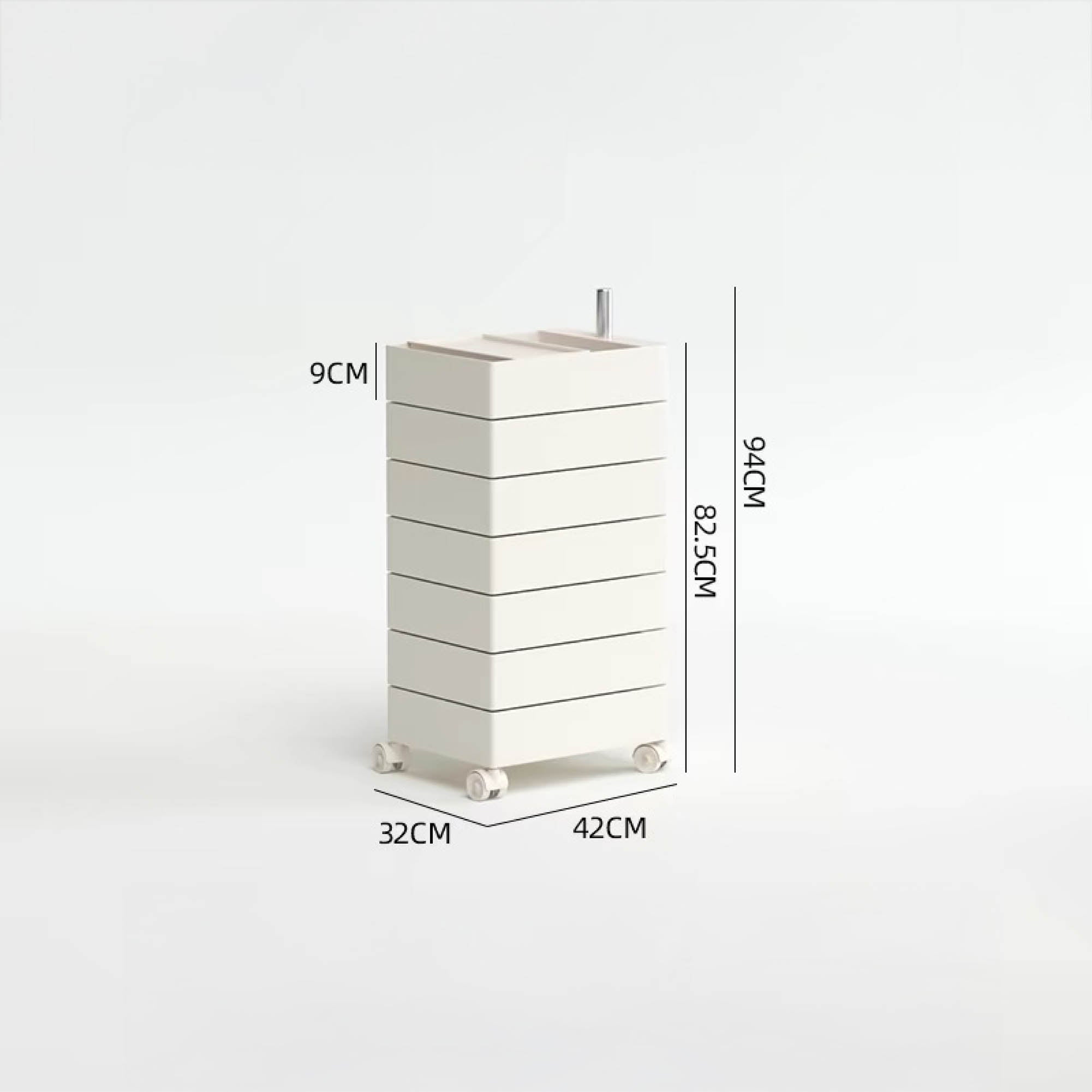 TOBI Mobile Storage Cabinet with Wheels (7 Tier)