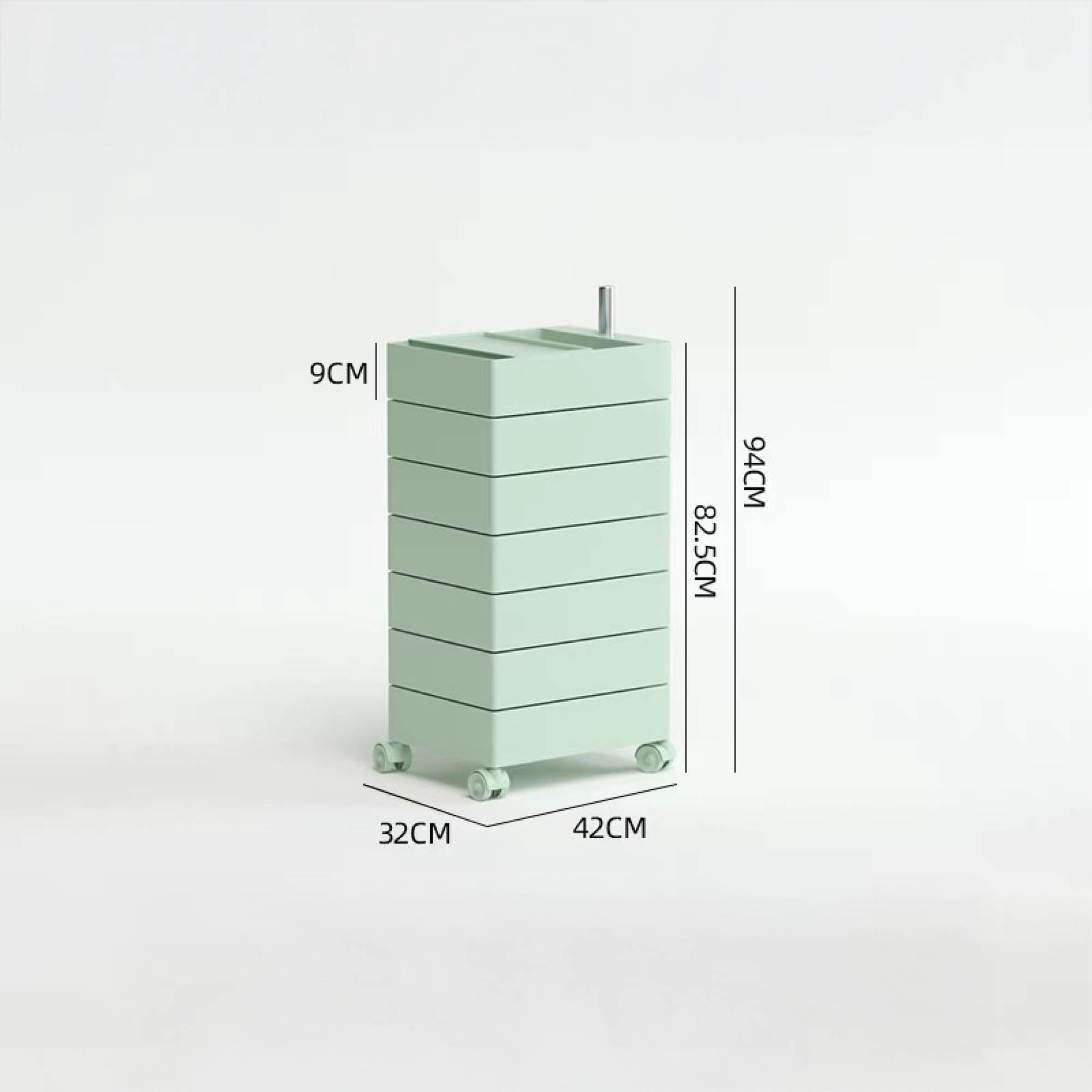 TOBI Mobile Storage Cabinet with Wheels (7 Tier)