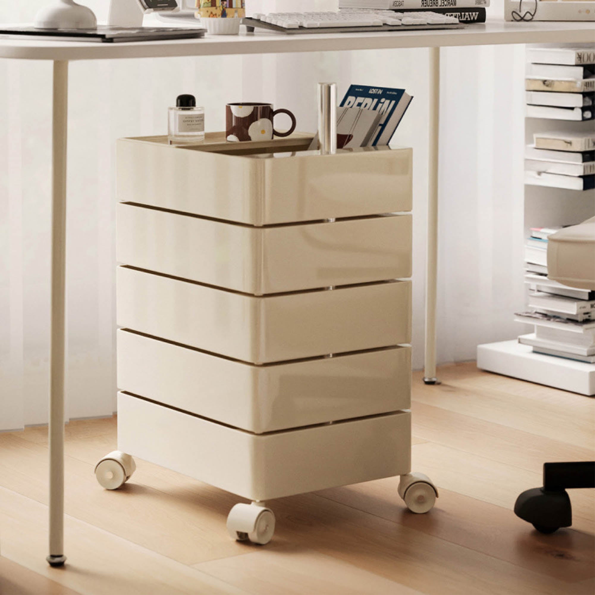 TOBI Mobile Storage Cabinet with Wheels (5 Tier)