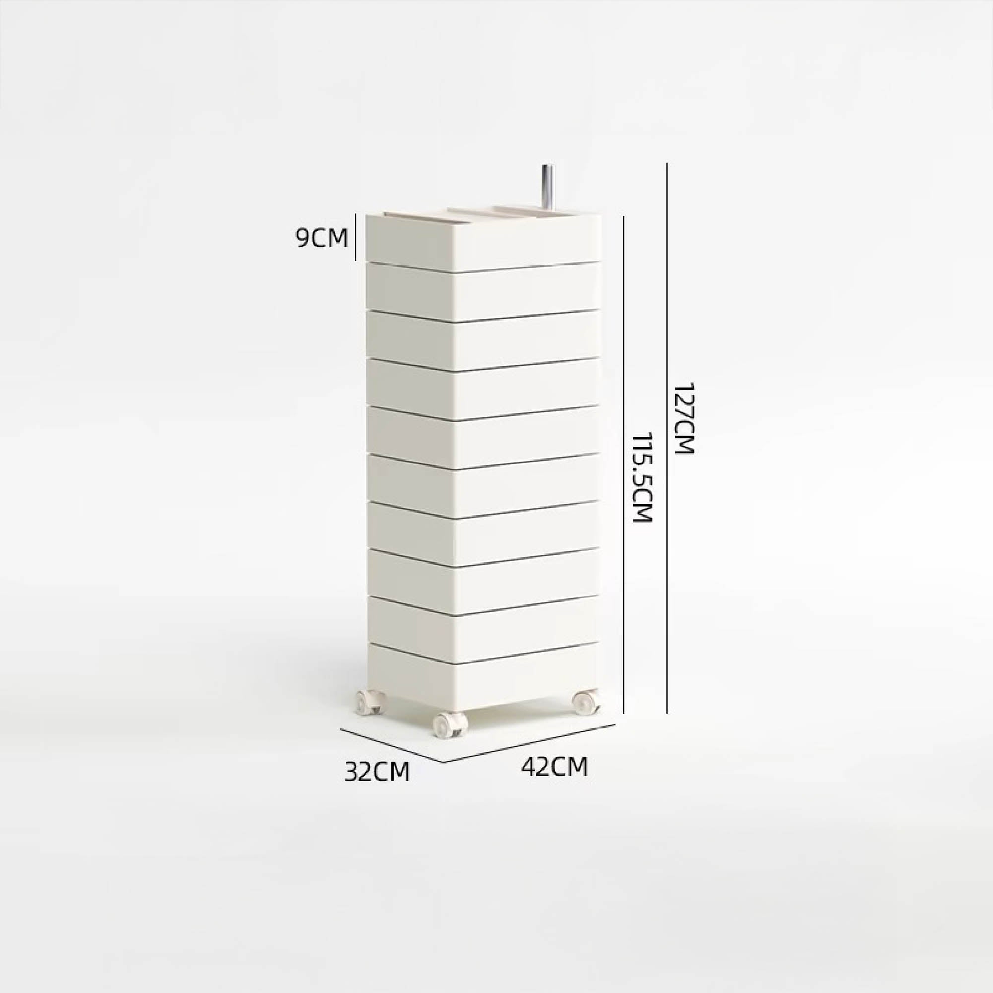 TOBI Mobile Storage Cabinet with Wheels (11 Tier)