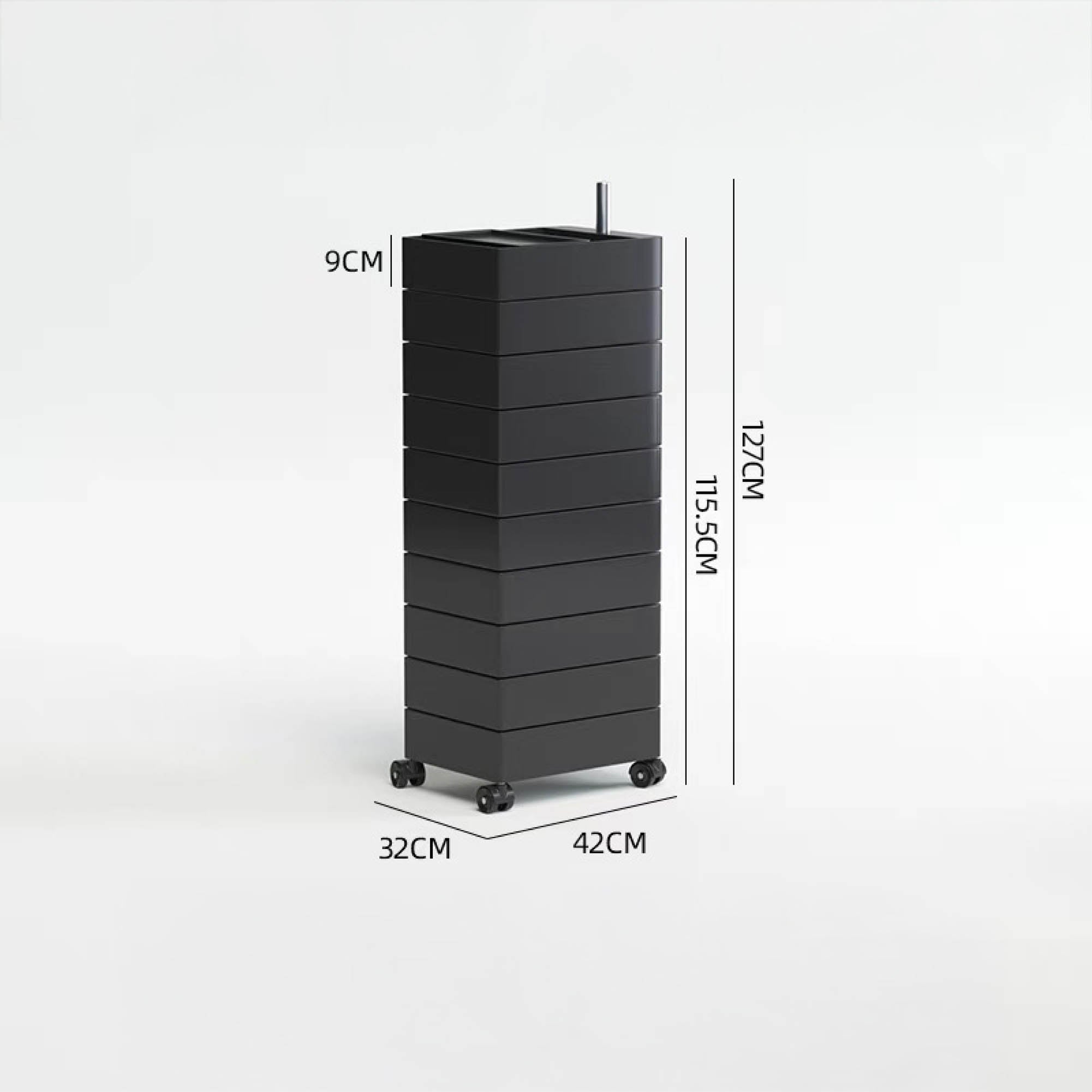 TOBI Mobile Storage Cabinet with Wheels (11 Tier)
