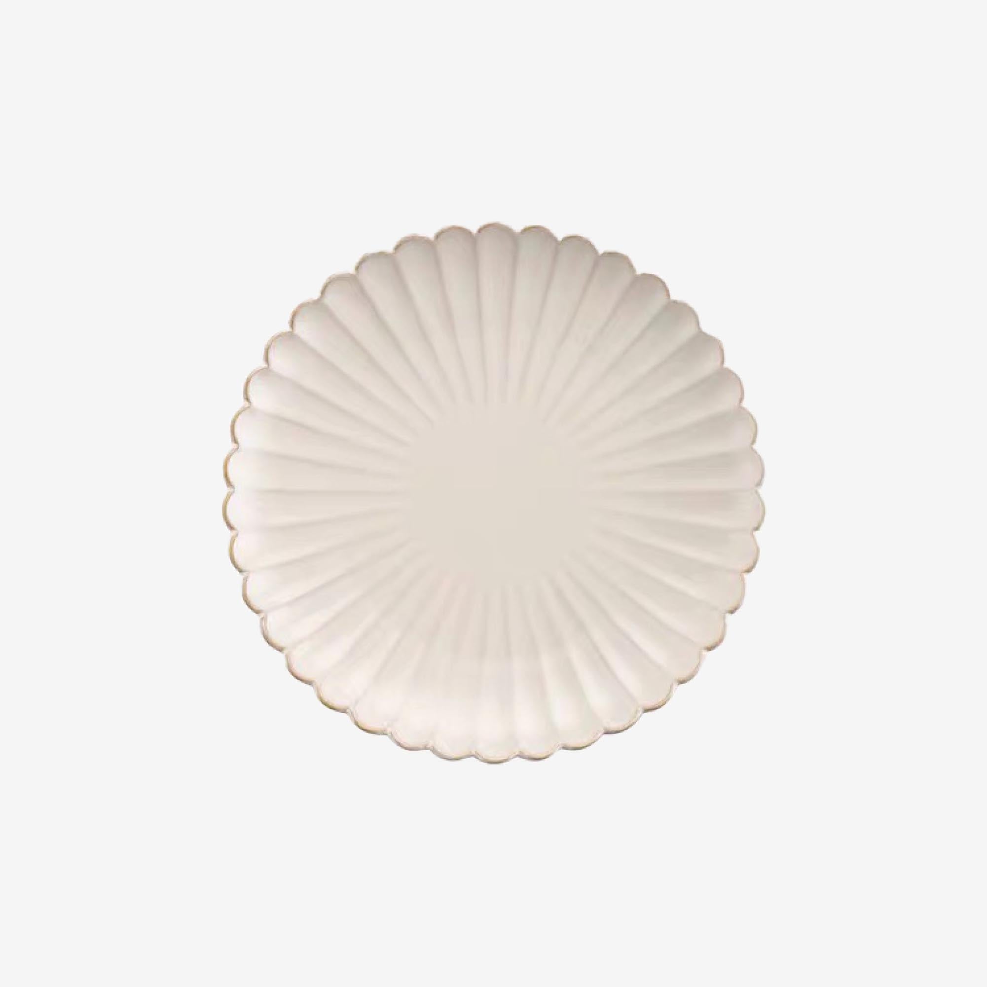 White Scallop Edge Plate