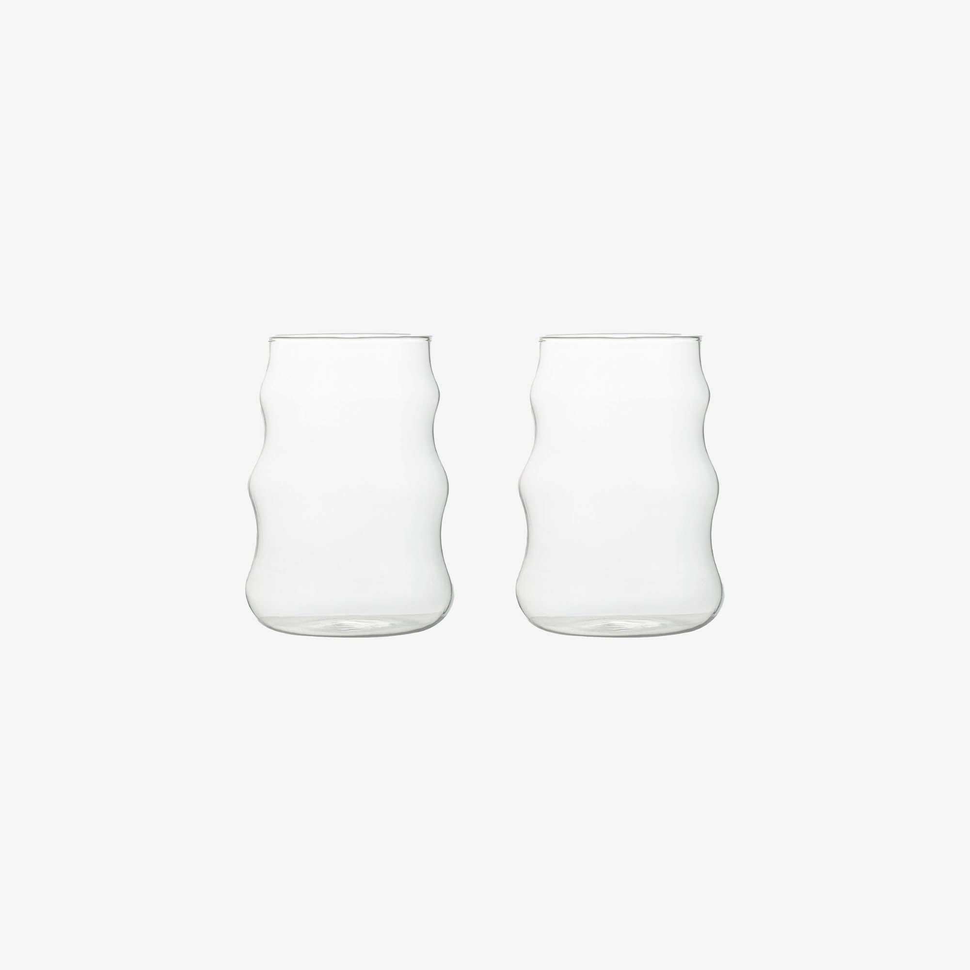 Ribbed Glass Cup (set of two)
