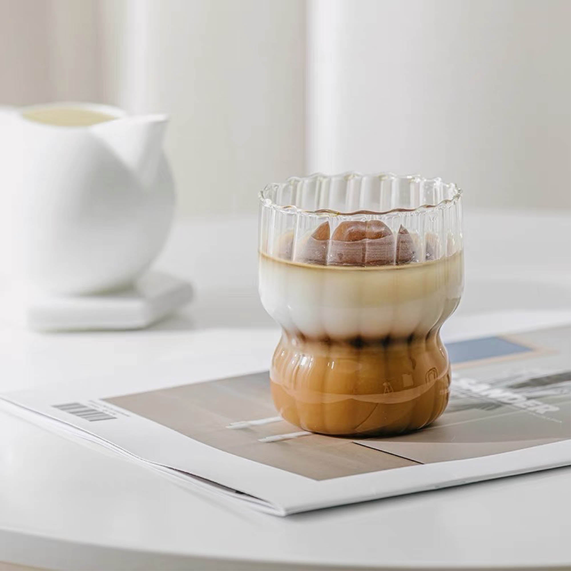 Ribbed Petal Glass Cup (set of two)