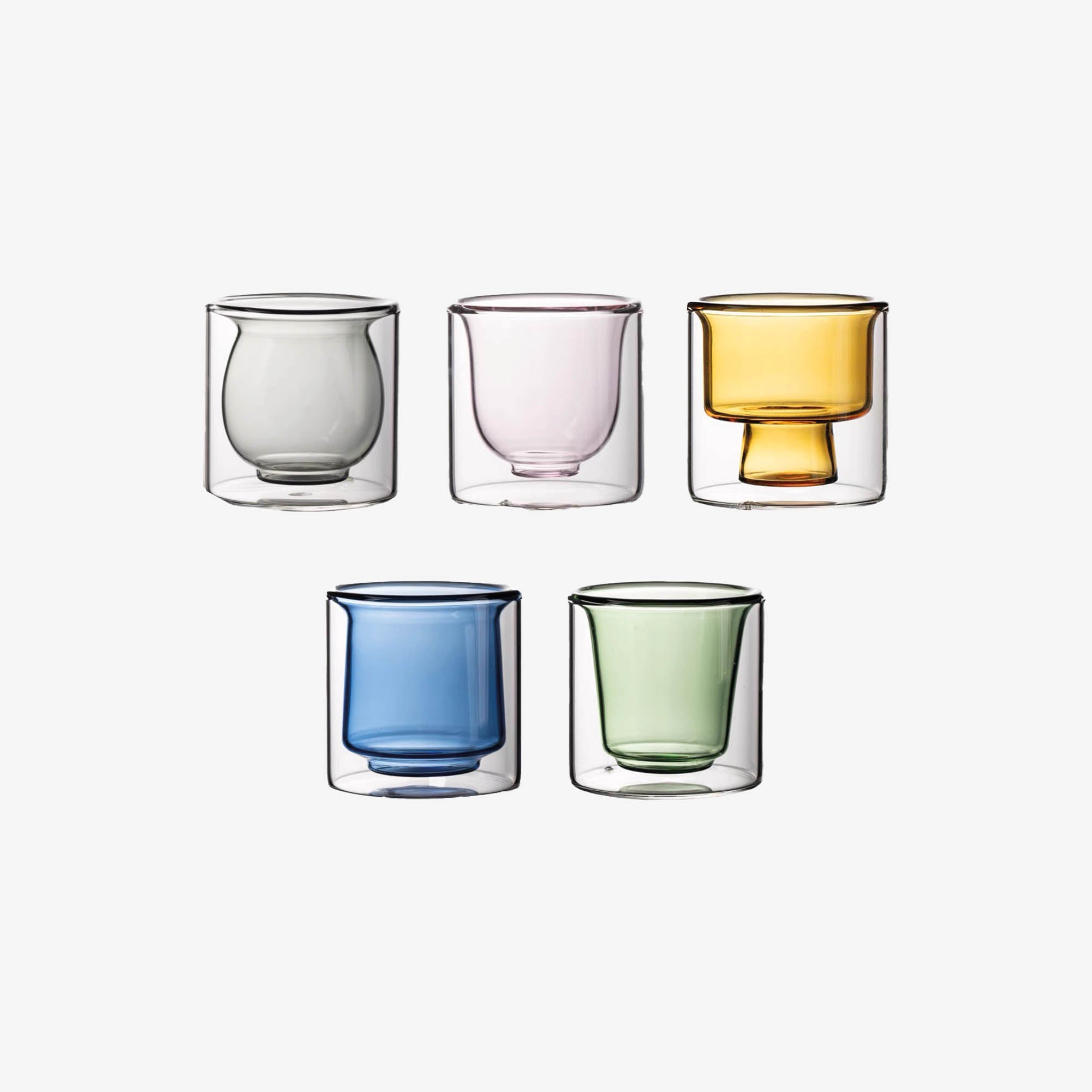Colored Glass Tea Cup (set of five)