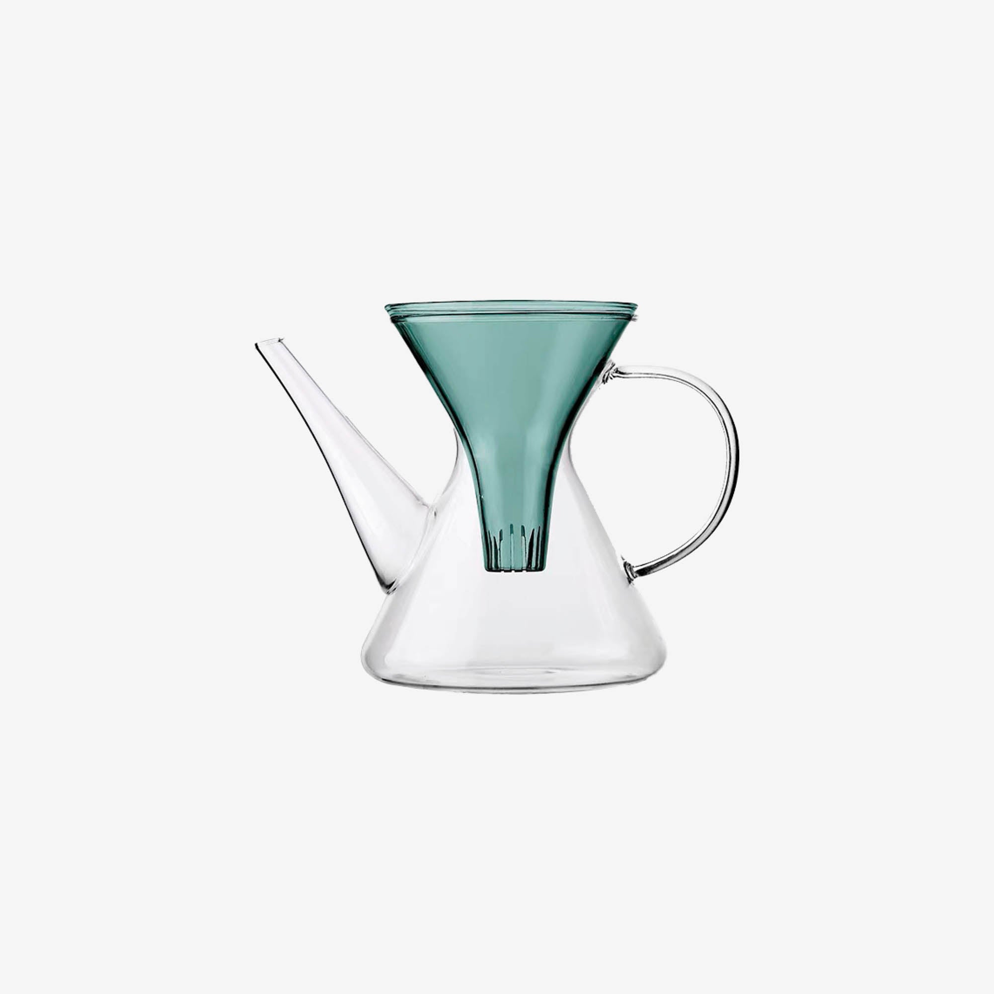 Coloured Glass Tea Pot & Filter