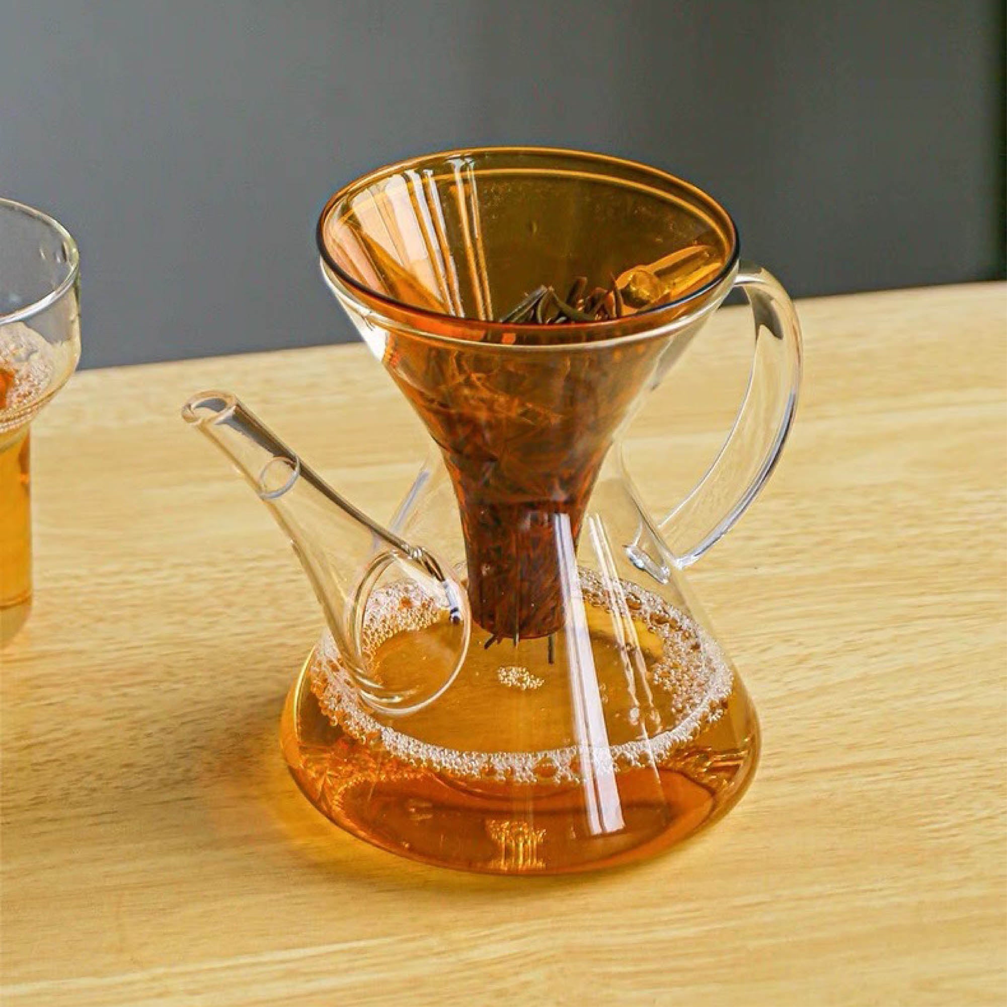 Coloured Glass Tea Pot & Filter