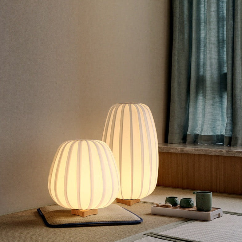 Wooden Base Round Lantern