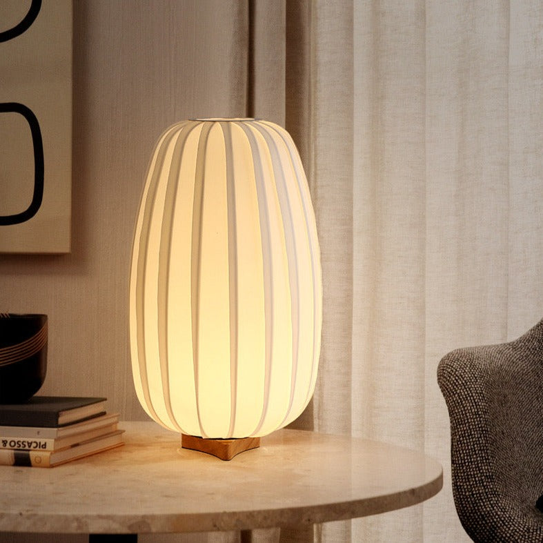 Wooden Base Tall Lantern