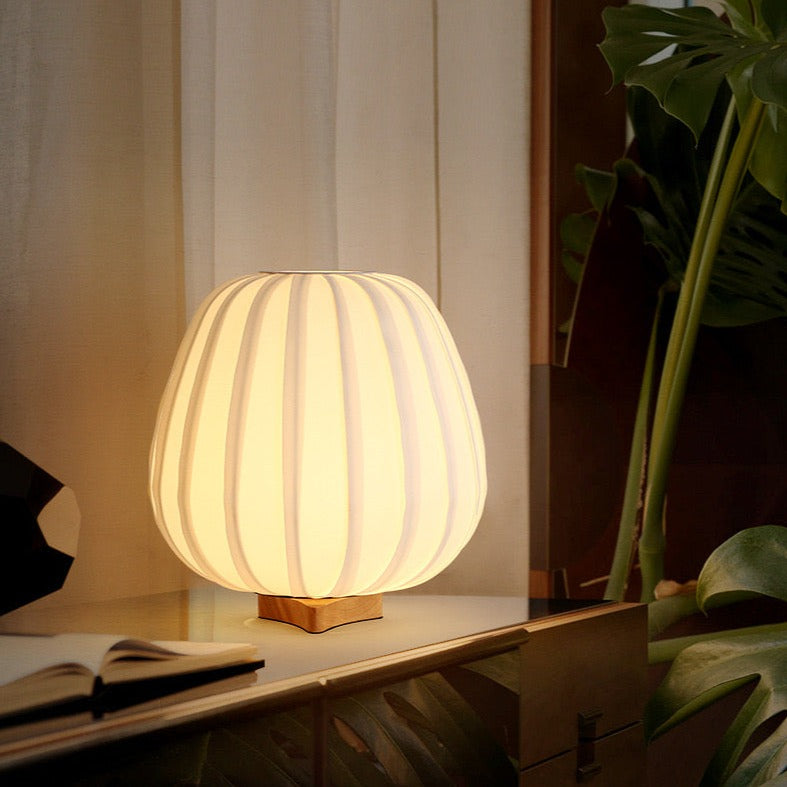 Wooden Base Round Lantern
