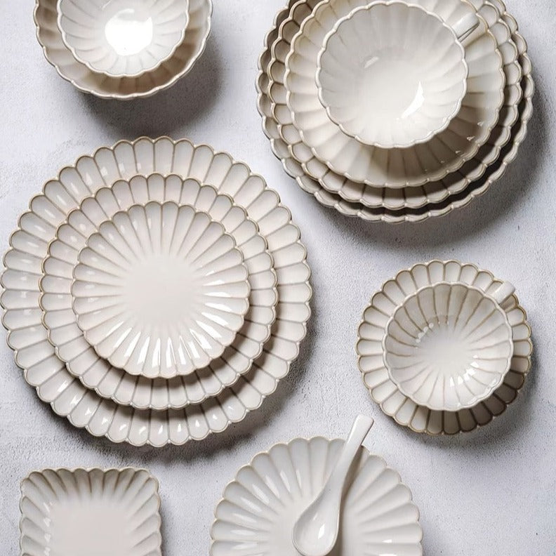 White Scallop Edge Bowl