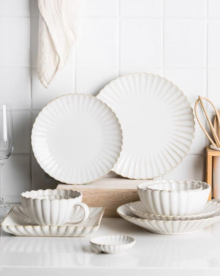 White Scallop Edge Bowl