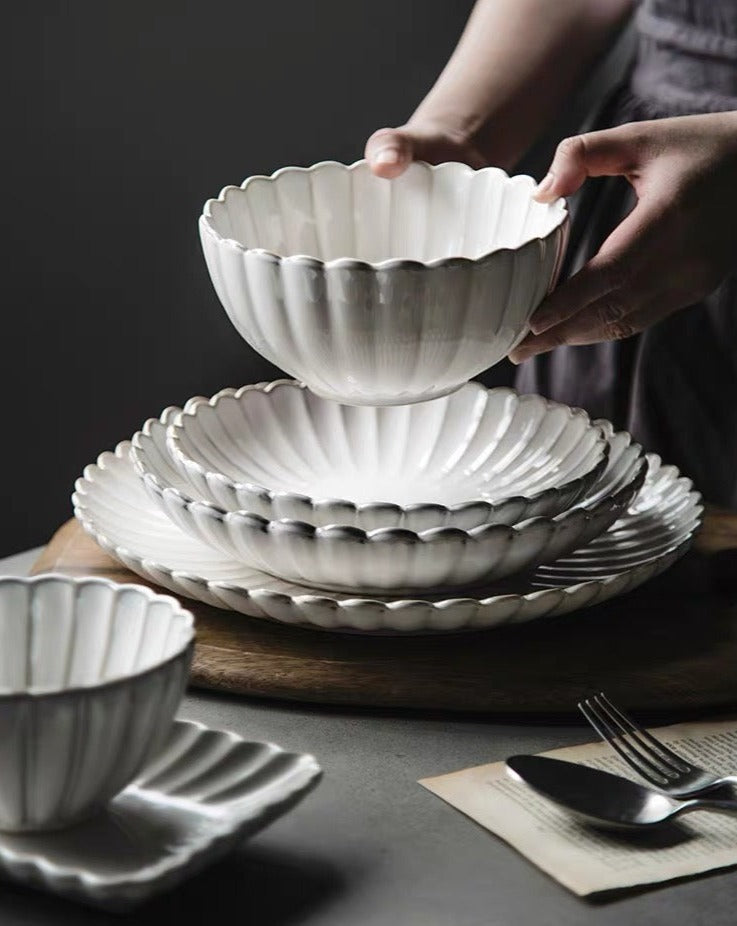 White Scallop Edge Bowl