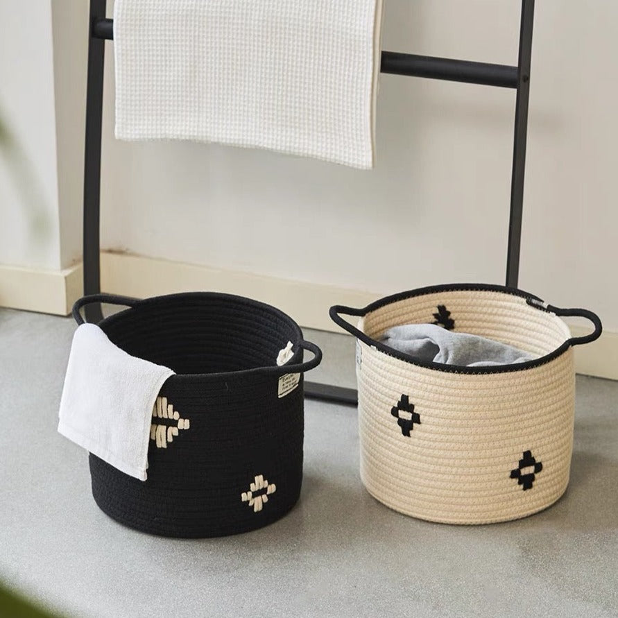 Aztec Print Woven Basket