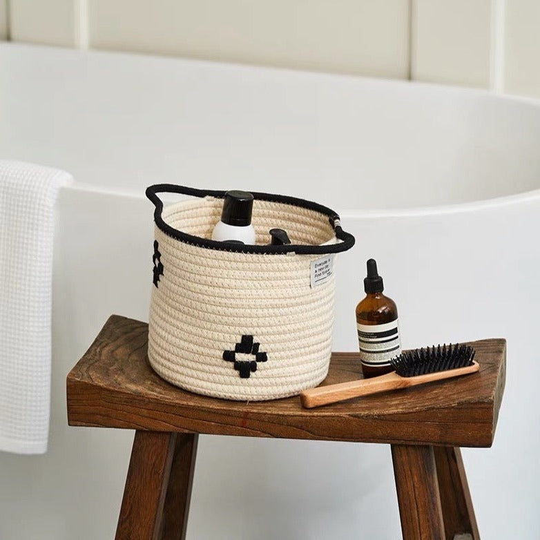 Aztec Print Woven Basket