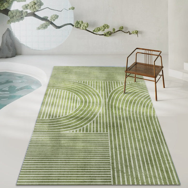 Green Circular Pattern Rug