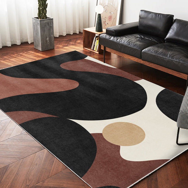 Maroon Abstract Pattern Rug