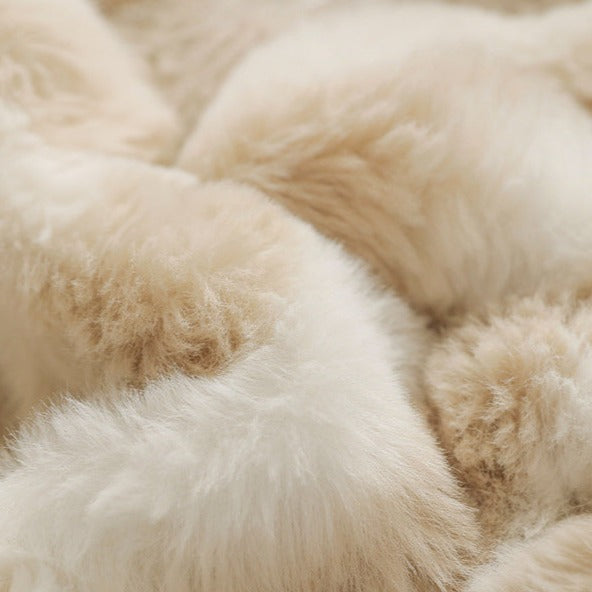 Gradient Faux Rabbit Fur Cushion Cover