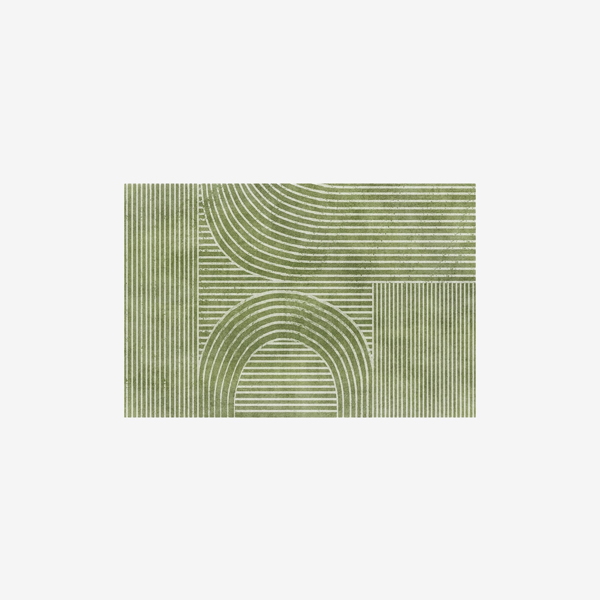 Green Circular Pattern Rug