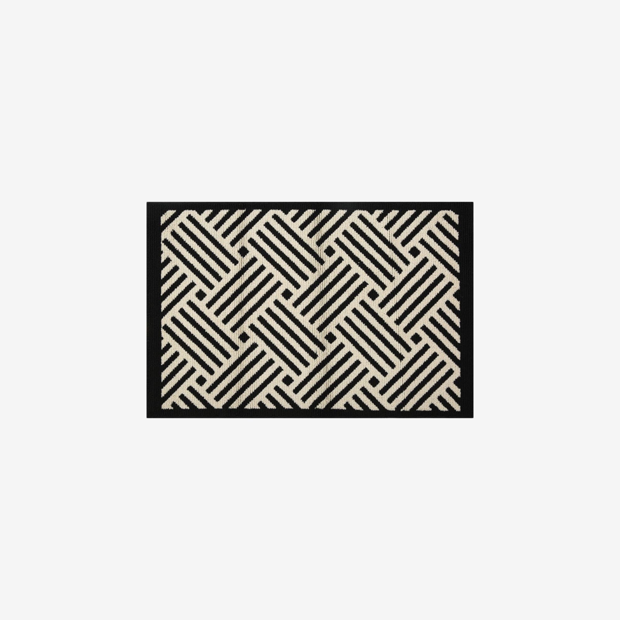 Black Herringbone Rug