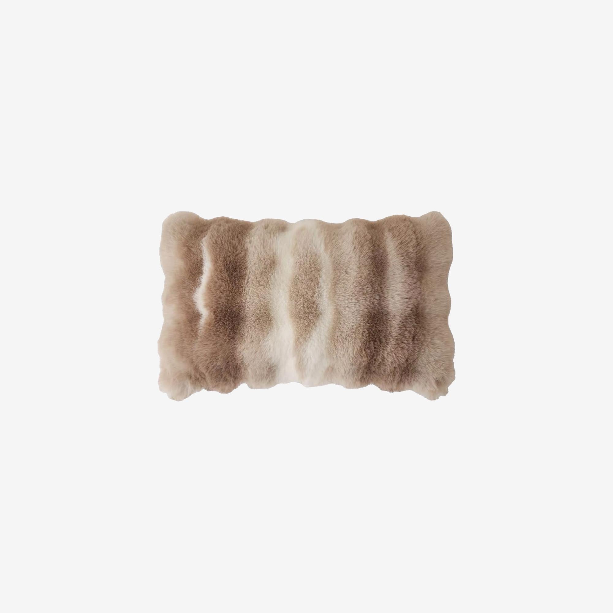 Gradient Faux Rabbit Fur Cushion Cover