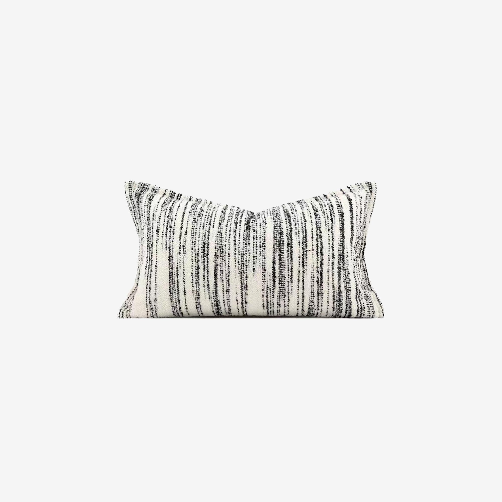 Black White Lined Cushion Cover