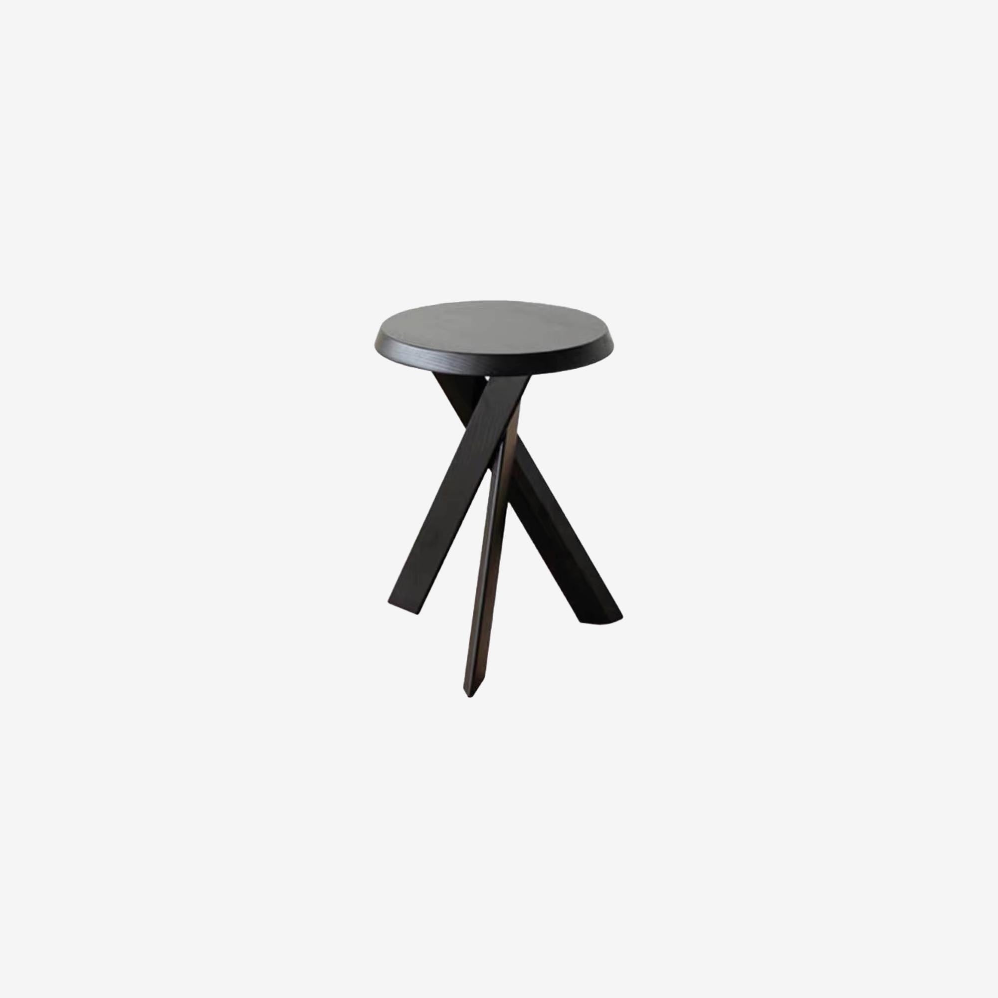 Cross Wood Round Side Table